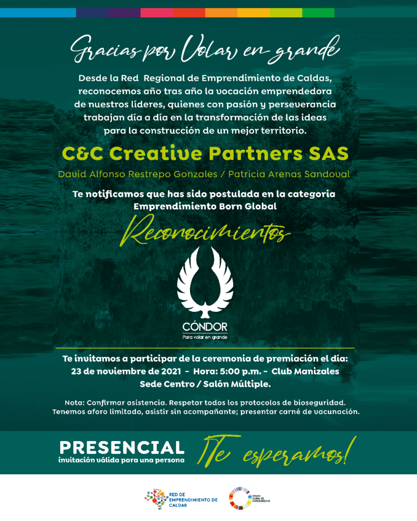 Red de emprendimiento de caldas Premios Condor 2021 Cromática Coaching